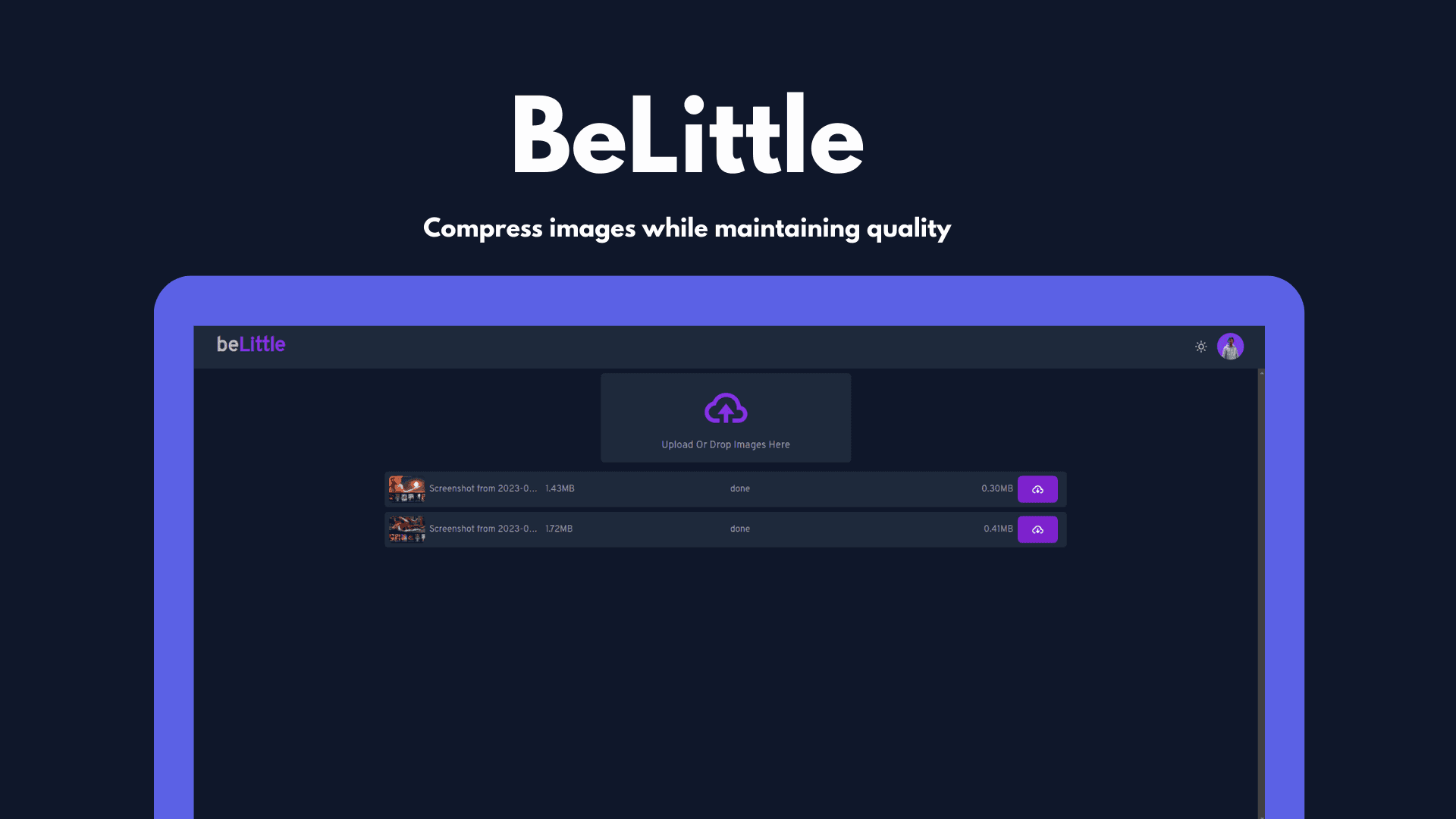 Be-Little — Compress images without losing quality
