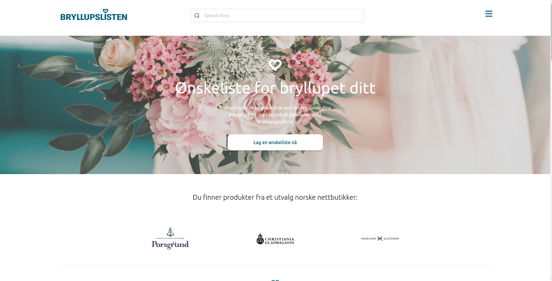 Bryllupslisten — Norwegian wedding wishlist registry linked to top retailers